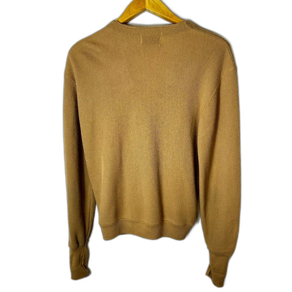 VTG 80s Izod Lacoste Men's Camel Tan Orlon Acrylic LS Cardigan Sweater Size XL - Picture 8 of 13